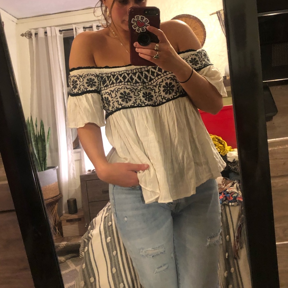 Off shoulder boho top